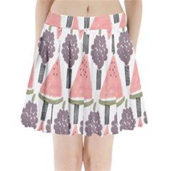 Grapes Watermelon Fruit Patterns Bouffants Broken Hearts Pleated Mini Skirt by Mariart