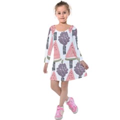 Grapes Watermelon Fruit Patterns Bouffants Broken Hearts Kids  Long Sleeve Velvet Dress by Mariart