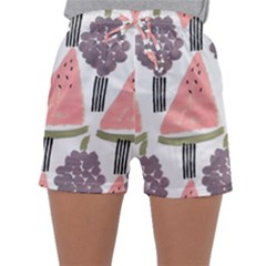 Grapes Watermelon Fruit Patterns Bouffants Broken Hearts Sleepwear Shorts