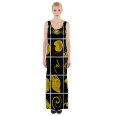 Grasshopper Rhino Spirograph Beautiful Fabulous Maxi Thigh Split Dress by Mariart