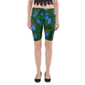 Fluorescence Microscopy Green Blue Yoga Cropped Leggings View1