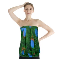 Fluorescence Microscopy Green Blue Strapless Top by Mariart