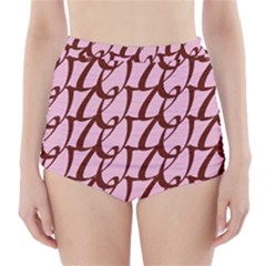 Letter Font Zapfino Appear High-waisted Bikini Bottoms by Mariart