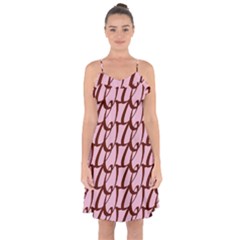 Letter Font Zapfino Appear Ruffle Detail Chiffon Dress by Mariart