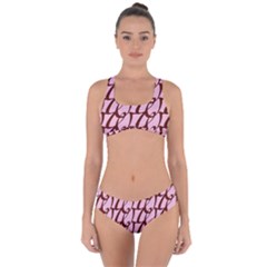 Letter Font Zapfino Appear Criss Cross Bikini Set by Mariart