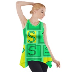 Letter Huruf S Sign Green Yellow Side Drop Tank Tunic by Mariart