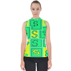 Letter Huruf S Sign Green Yellow Shell Top by Mariart