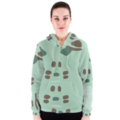 Lineless Background For Minty Wildlife Monster Women s Zipper Hoodie by Mariart