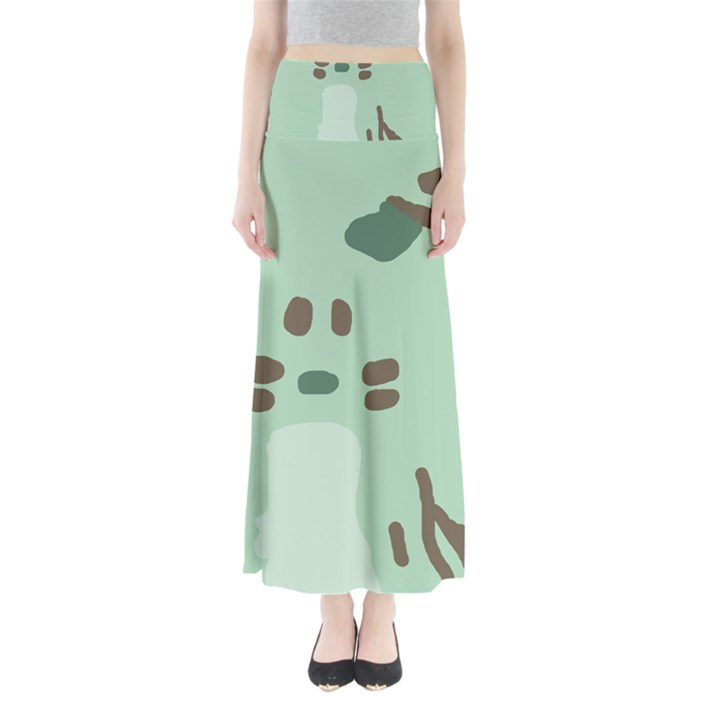 Lineless Background For Minty Wildlife Monster Full Length Maxi Skirt