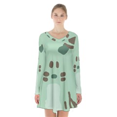 Lineless Background For Minty Wildlife Monster Long Sleeve Velvet V-neck Dress by Mariart