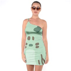 Lineless Background For Minty Wildlife Monster One Soulder Bodycon Dress