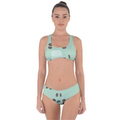 Lineless Background For Minty Wildlife Monster Criss Cross Bikini Set by Mariart