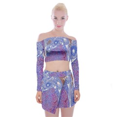 Histology Inc Histo Logistics Incorporated Human Liver Rhodanine Stain Copper Off Shoulder Top With Skirt Set by Mariart