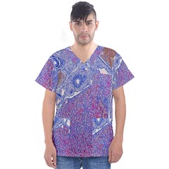 Histology Inc Histo Logistics Incorporated Human Liver Rhodanine Stain Copper Men s V-neck Scrub Top