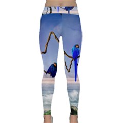 Wonderful Blue  Parrot Looking To The Ocean Classic Yoga Leggings by FantasyWorld7