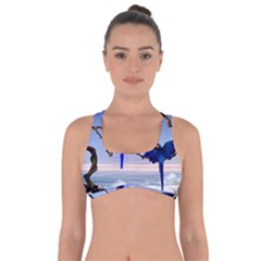 Wonderful Blue  Parrot Looking To The Ocean Got No Strings Sports Bra by FantasyWorld7