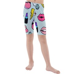 Lipstick Lips Heart Valentine Star Lightning Beauty Sexy Kids  Mid Length Swim Shorts