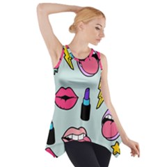 Lipstick Lips Heart Valentine Star Lightning Beauty Sexy Side Drop Tank Tunic by Mariart