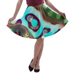 Multiscale Turing Pattern Recursive Coupled Stone Rainbow A-line Skater Skirt by Mariart