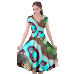 Multiscale Turing Pattern Recursive Coupled Stone Rainbow Cap Sleeve Wrap Front Dress by Mariart