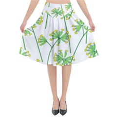 Marimekko Fabric Flower Floral Leaf Flared Midi Skirt by Mariart