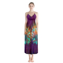 Live Green Brain Goniastrea Underwater Corals Consist Small Button Up Chiffon Maxi Dress by Mariart