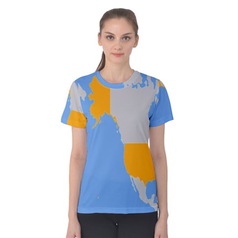 Map Transform World Women s Cotton Tee by Mariart