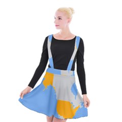 Map Transform World Suspender Skater Skirt by Mariart