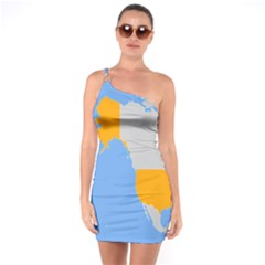 Map Transform World One Soulder Bodycon Dress by Mariart