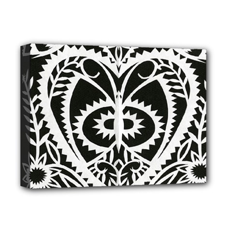 Paper Cut Butterflies Black White Deluxe Canvas 16  X 12  