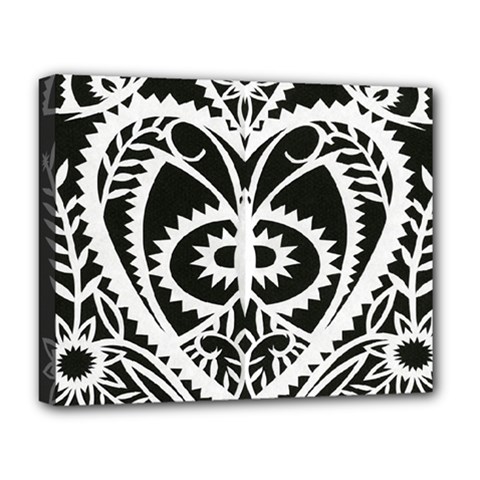 Paper Cut Butterflies Black White Deluxe Canvas 20  X 16  