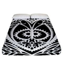 Paper Cut Butterflies Black White Fitted Sheet (california King Size) by Mariart