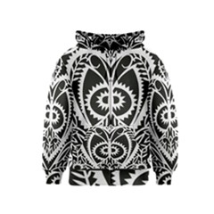 Paper Cut Butterflies Black White Kids  Zipper Hoodie