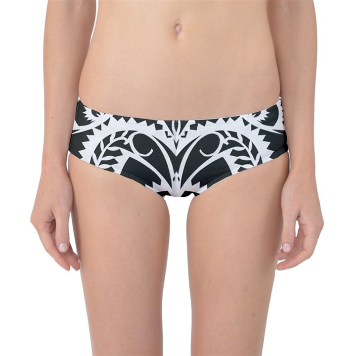 Paper Cut Butterflies Black White Classic Bikini Bottoms