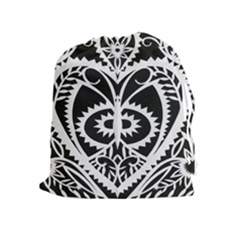 Paper Cut Butterflies Black White Drawstring Pouches (extra Large)