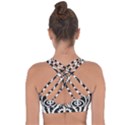 Paper Cut Butterflies Black White Cross String Back Sports Bra View2