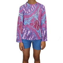 Natural Stone Red Blue Space Explore Medical Illustration Alternative Kids  Long Sleeve Swimwear by Mariart