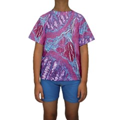 Natural Stone Red Blue Space Explore Medical Illustration Alternative Kids  Short Sleeve Swimwear by Mariart