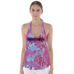 Natural Stone Red Blue Space Explore Medical Illustration Alternative Babydoll Tankini Top by Mariart