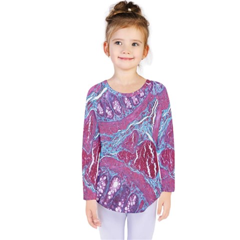 Natural Stone Red Blue Space Explore Medical Illustration Alternative Kids  Long Sleeve Tee by Mariart