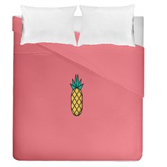 Pineapple Fruite Minimal Wallpaper Duvet Cover Double Side (queen Size) by Mariart