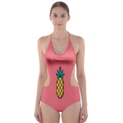 Pineapple Fruite Minimal Wallpaper Cut-out One Piece Swimsuit