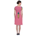 Pineapple Fruite Minimal Wallpaper Short Sleeve Front Wrap Dress View2