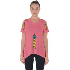 Pineapple Fruite Minimal Wallpaper Cut Out Side Drop Tee by Mariart