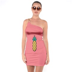 Pineapple Fruite Minimal Wallpaper One Soulder Bodycon Dress by Mariart