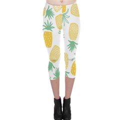 Pineapple Fruite Seamless Pattern Capri Leggings  by Mariart