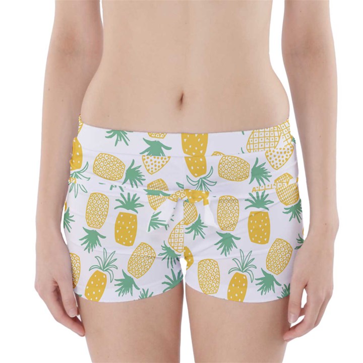 Pineapple Fruite Seamless Pattern Boyleg Bikini Wrap Bottoms