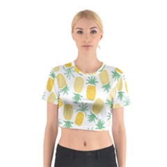 Pineapple Fruite Seamless Pattern Cotton Crop Top by Mariart