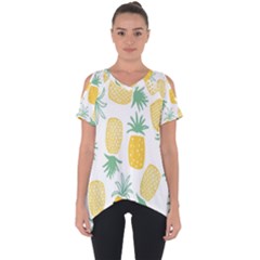 Pineapple Fruite Seamless Pattern Cut Out Side Drop Tee by Mariart