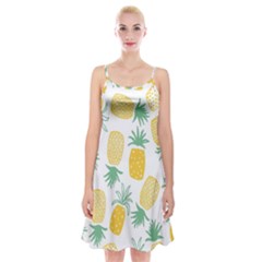 Pineapple Fruite Seamless Pattern Spaghetti Strap Velvet Dress